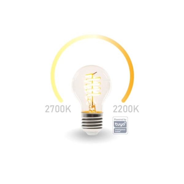 Smart Wifi Filament Pære - Varm hvid & Intens varm hvid - E27 - A60