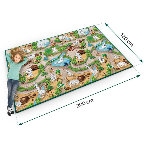 Farvemåtte til børn, rullebar 200 x 120 x 0,3 cm - Ricokids RK-343