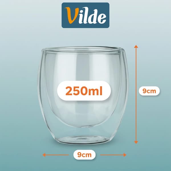 Dobbeltvæggede termoglas, 250 ml, sæt med 2