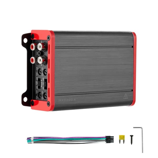 4-kanals bilstereoförstärkare, klass D, bryggbar 4x200W