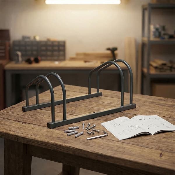 Cykelställ, golv- eller väggmontering, stål, 65 mm däck