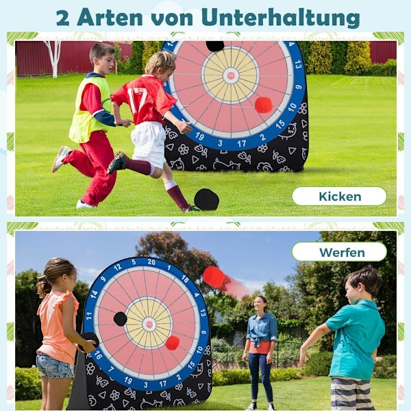Iso tikkataulu lapsille tikanheittopelisetti 4 potkupallolla jalkapallon tikka puutarhamustalle