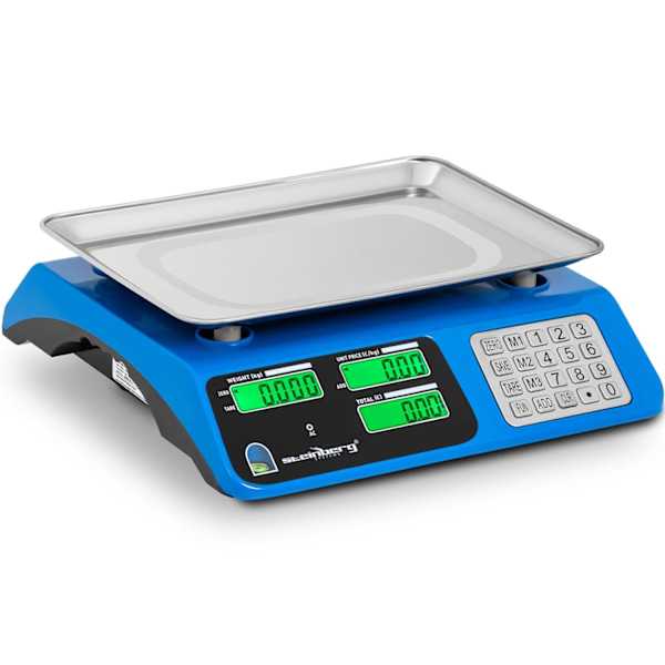 LCD checkskala 34 x 24 cm 40 kg / 2 g blå