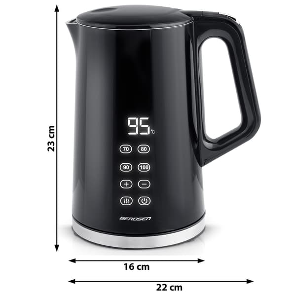 Berdsen BD-71 elkedel 1,7l, sort og sølv