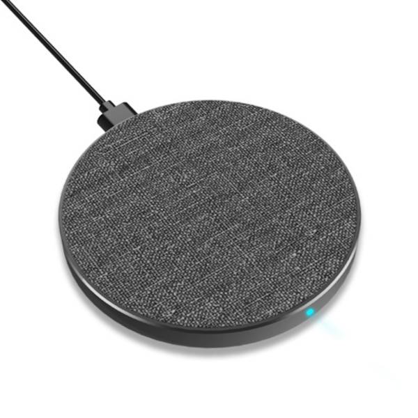 Trådløs oplader 10W QI Metal/Stof