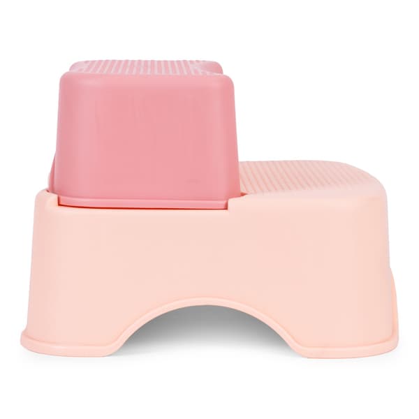 WC-istuin askelmilla lapsille, pinkki