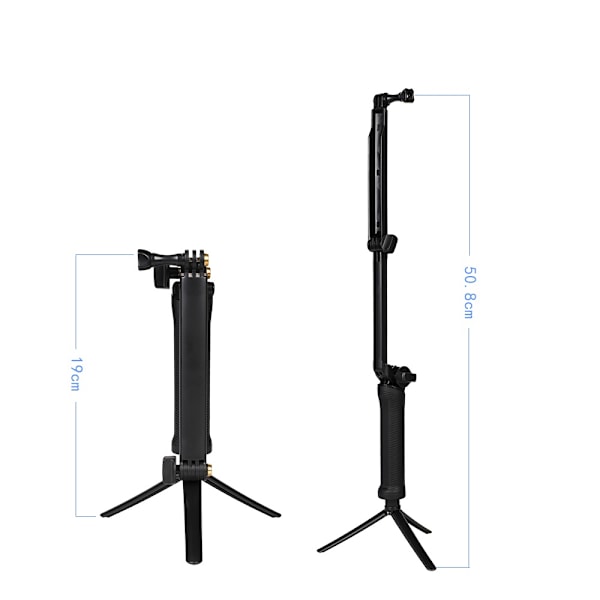 3 i 1 Selfie stick holder, monopod stativ til GoPro kamera