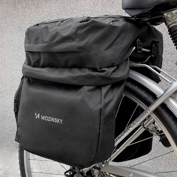 Rummelig cykeltaske 60 l til bagagerum + regnslag, sort