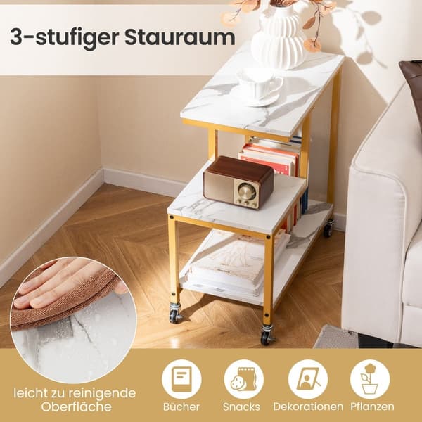 3-lags rullebord – marmorlook, G-formet design