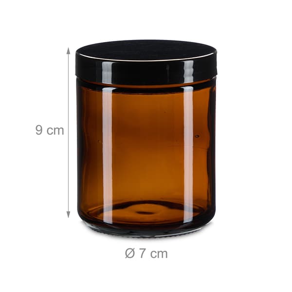 Bärnstensfärgade glasburkar, 12-pack – UV-skydd, läckagesäker