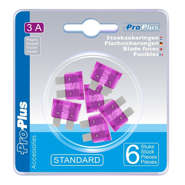 Bladsikringer standard 3A violet 6 stk i blister