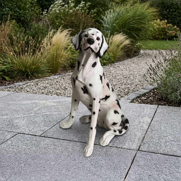 Dalmatian puutarhakoirapatsas, polyresiini, 83 cm