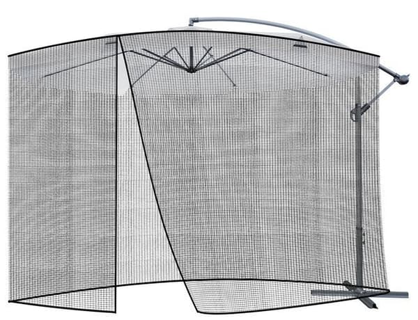 Myggenet til haveparasol 3,5 m - sort