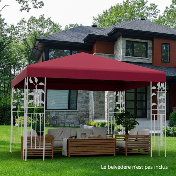 Udskiftningspalte til pavillon 300x300 cm, polyester, vinrød