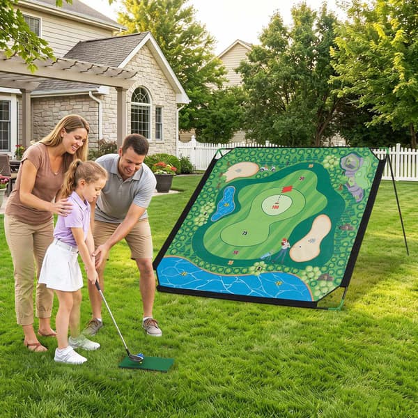 Golfchipset, 180x180 cm matta, 24 bollar, inomhus/utomhus