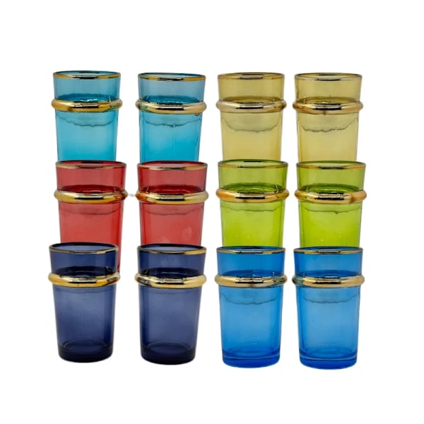 Eisenbach EB-GLS12C: 12 stycken färgade teglas med guldaccent