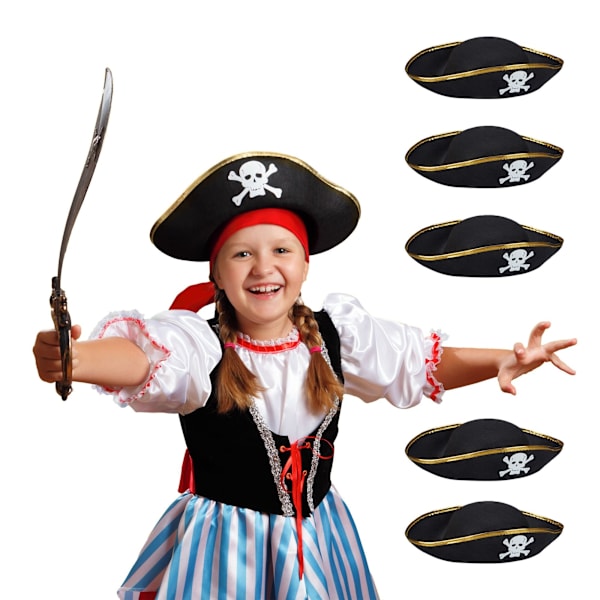 Piratmössa för barn, 6-pack