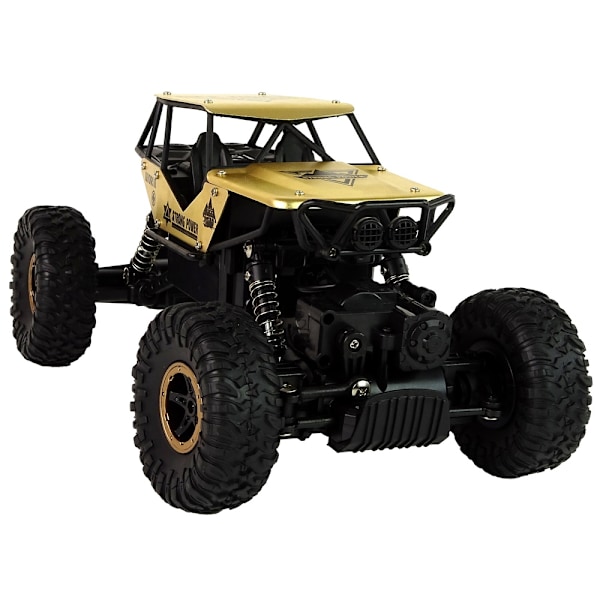 1:18 RC High Wheels Off-Road Car - Svart & Guld