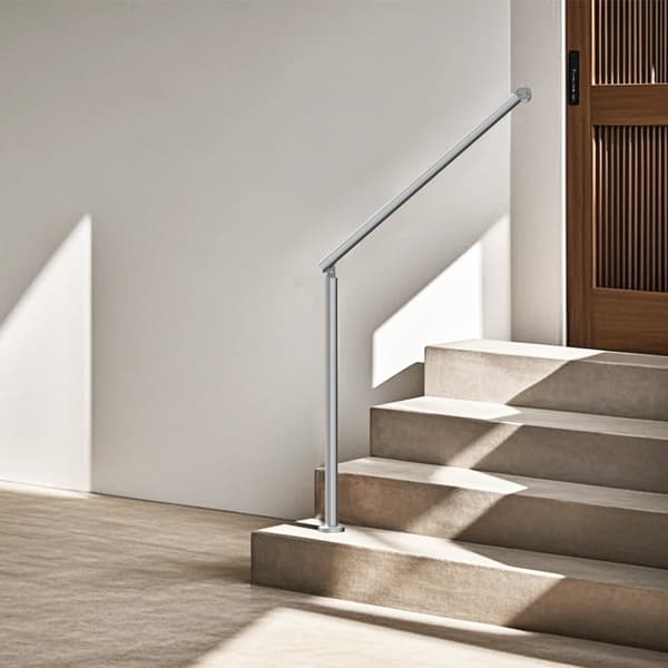 Ledstång för utomhustrappa 91 cm, rostfritt stål, silver