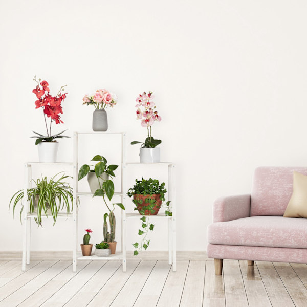 Blomställ trä vit