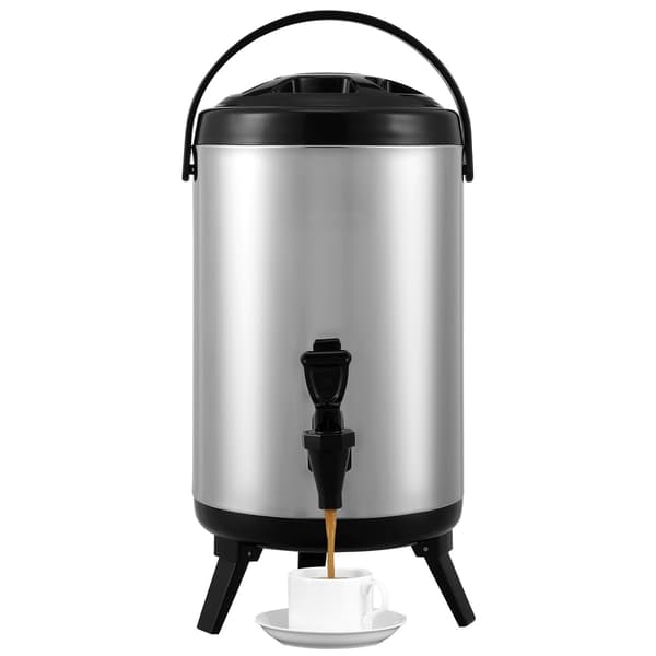 Isoleret drikkevaredispenser, 7,5 liter, rustfrit stål, tap