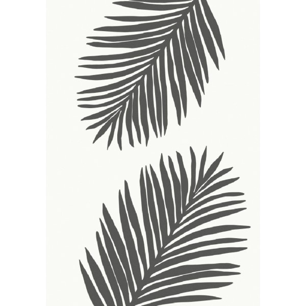 Palm Leaf Graphite Gray Poster - 30x40 cm