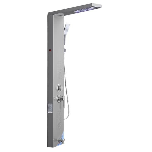 Duschpaneltornssystem, 133 cm i rostfritt stål, LED