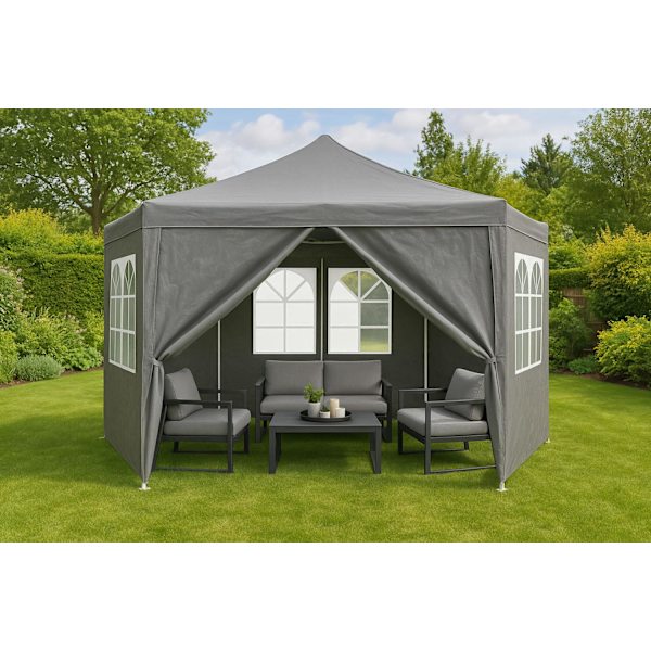 Garden Trade Pavilion Teltta 2x2x2 m Windows Gray MultiGardenilla