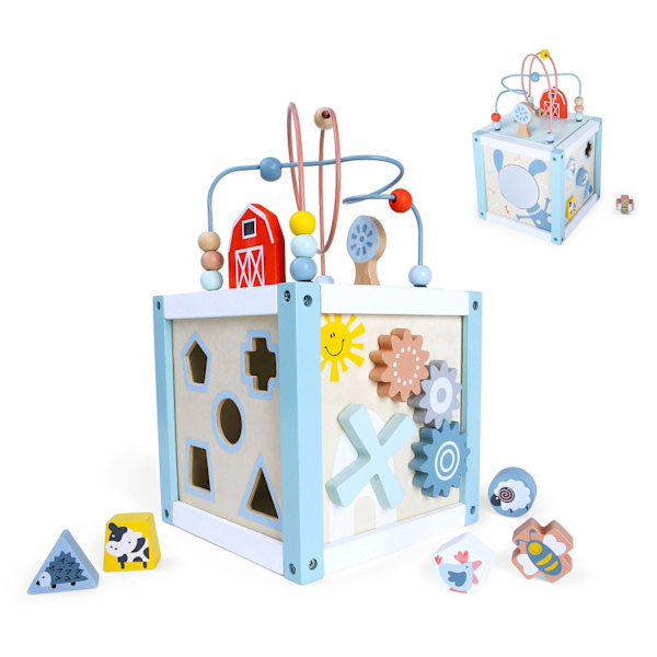 Puinen opetuskuutiolajittelija + ECOTOYS lohkot