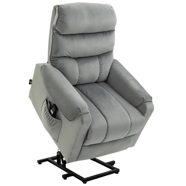 Ståhjälp, Avslappningsstol, Elektrisk Massagestol, Tv-Stol Med Liggfunktion, Sammetsliknande Polyester, Metallskum