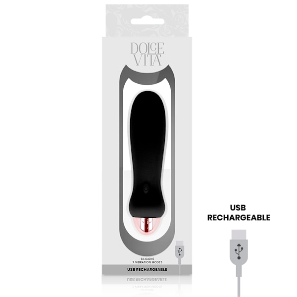 Dolce Vita - Genopladelig Vibrator Five Black 7 Speeds