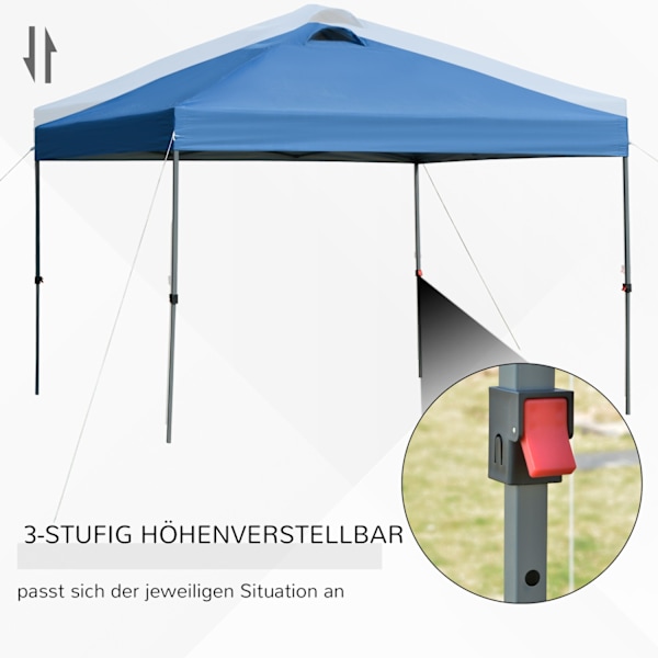 Huvimaja n. 3x3m, vedenpitävä, vakaa, talvenpitävä, pop-up kokoontaitettava huvimaja, UV-suoja, kokoontaitettava juhlateltta, puutarhateltta kassilla,