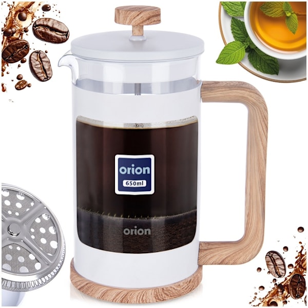 Kaffe och te kolvbryggare glas WHITELINE 650 ml