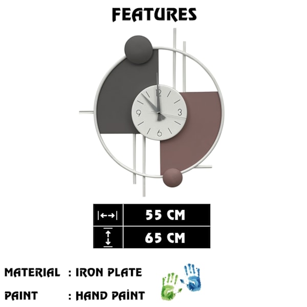 Dekorativ metallväggklocka Miskin-1