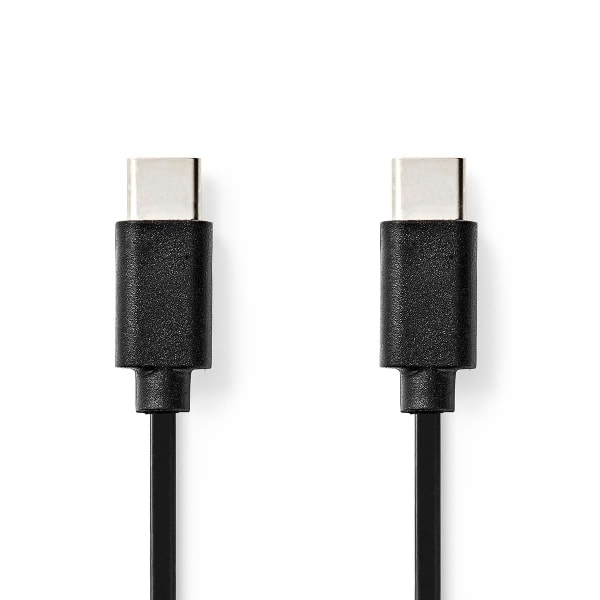 USB-kabel | USB 2.0 | USB-C™ Han | USB-C™ Han | 60 W | 480 Mbps | Nikkelplateret | 1.00 m | Runde | PVC | Sort | Box