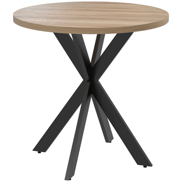 Rundt spisebord, 75 cm, plads til 2-4, brun MDF