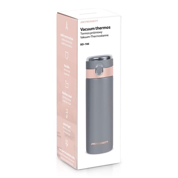 Vakuumisoleret termokande 450 ml BD-786 grå