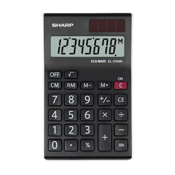 SHARP Lommeregner EL310ANWH Sort, Hvid