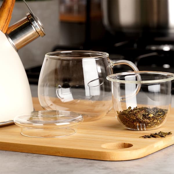 Glaskrus med teinfuser og låg, 400 ml