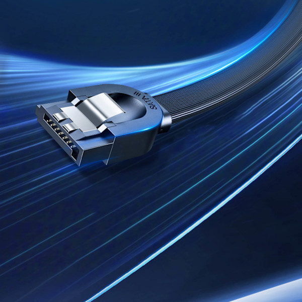 Kabel fladvinklet SATA 1.0-3.0 op til 5Gb/s 0.5m - sort