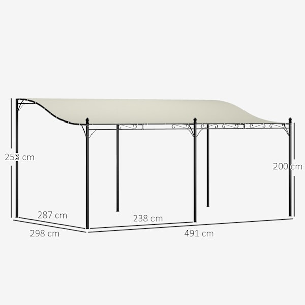 Påbyggnadspaviljong pergola med tak, vattenavvisande paviljongtak, fristående trädgårdspaviljong uteplats paviljong kapell solskydd för terrassträdgår