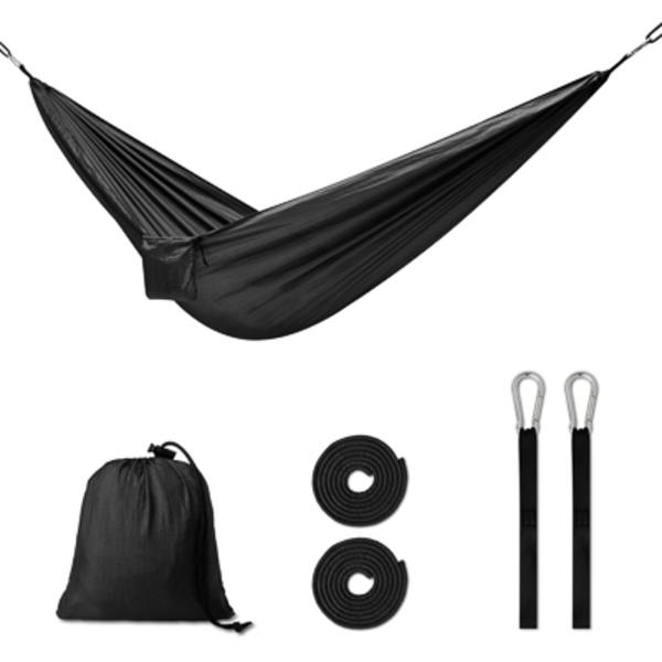 Camping riippumatto matkariippumatto 270cm musta