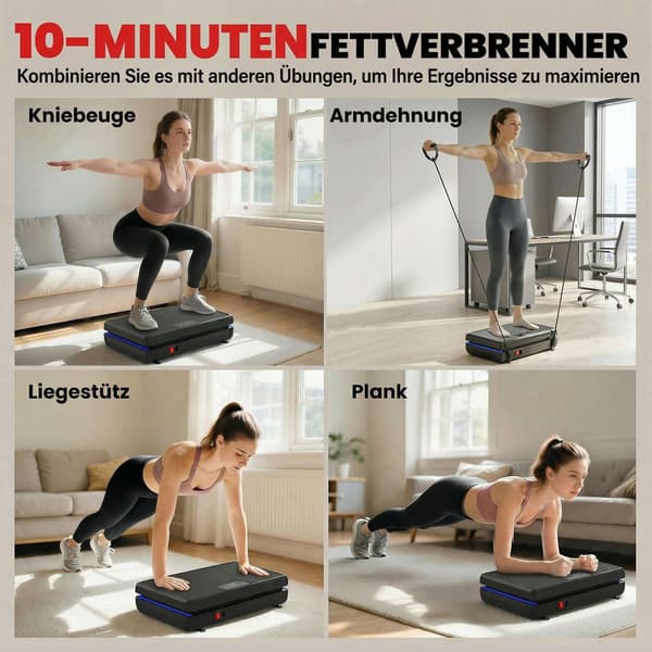 Vibrationsplade med 120 niveauer, modstandsbånd, LED-display
