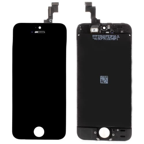 iPhone 5S/SE Displayglas med LCD - Svart