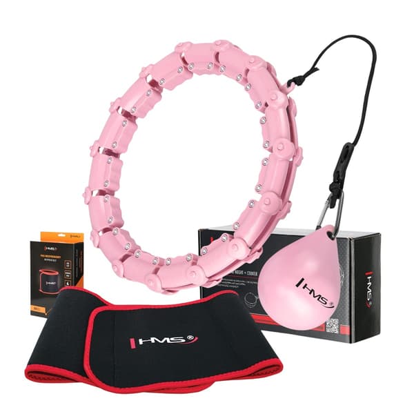 Viktad Hula Hoop med midjestöd, ljusrosa