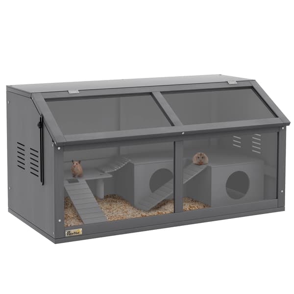 Hamsterbur med bro, hytte og platform, 85x45x44 cm
