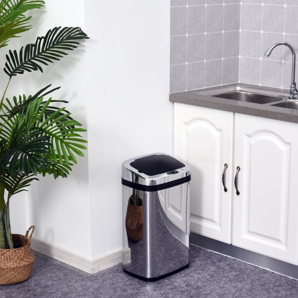 Automatisk Sensor Skraldespand Ir-Sensor, 30L, Firkantet, Valgfri Indvendig Beholder, Rustfrit Stål