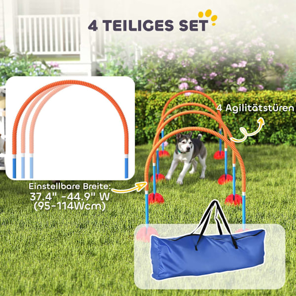 Agility Set Dogs 5-osaiset täytettävät agilityvarusteet koirien harjoitteluun aitasarja säädettävillä agilityovilla kantolaukku koulutustarvikkeet koo
