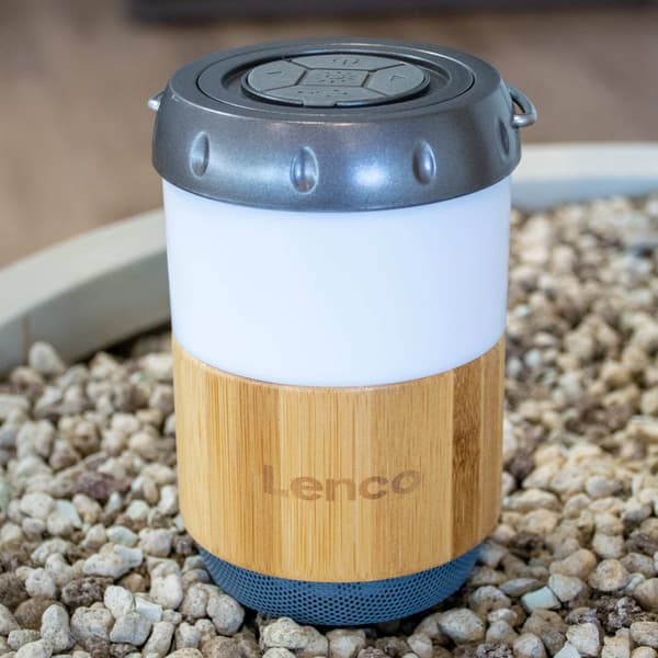 Bluetooth-lykthögtalare, bambu, 40 timmars batteritid, IPX4