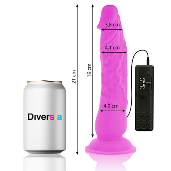 Diversia - Flexibel Vibrerande Dildo Lila 21 Cm -O- 4,9 Cm